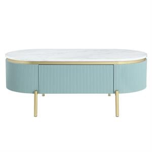 Furniture of America Timi Glam Wood 1-Drawer Coffee Table in Green