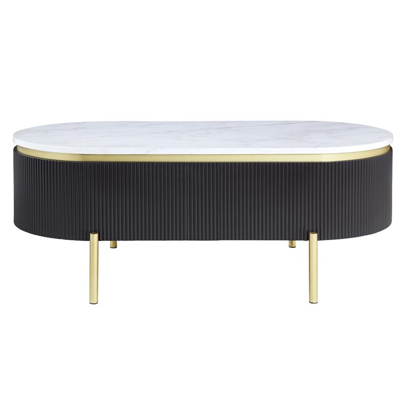 Furniture of America Timi Glam Wood 1-Drawer Coffee Table in Dark Walnut