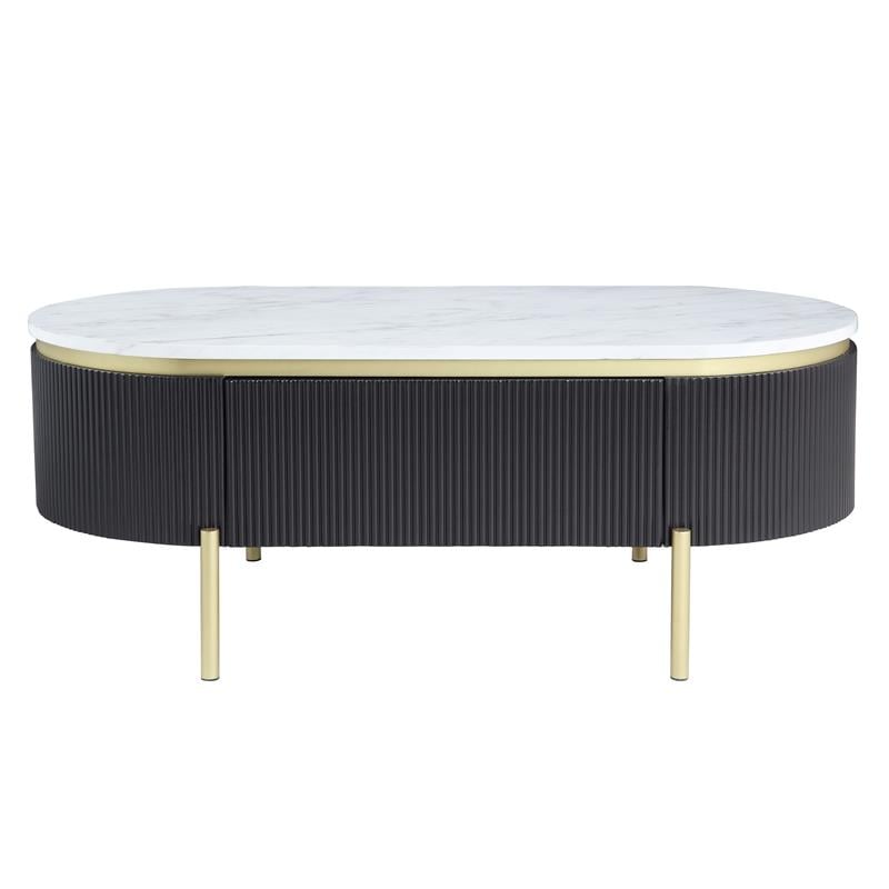 Furniture of America Timi Glam Wood 1-Drawer Coffee Table in Dark Walnut