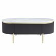 Furniture of America Timi Glam Wood 1-Drawer Coffee Table in Dark Walnut