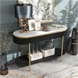 Furniture of America Timi Glam Wood 1-Drawer Console Table in Walnut