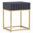 Furniture of America Giffore Metal 1-Drawer Side Table in Antique Blue