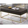 Furniture of America Giffore Metal 2-Drawer Coffee Table in Walnut