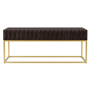Furniture of America Giffore Metal 2-Drawer Coffee Table in Walnut