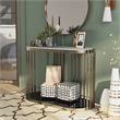 Furniture of America Kual Contemporary Metal 1-Shelf Console Table in Brass