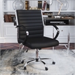 Furniture of America Damse Faux Leather Small Adjustable Office Chair in Black