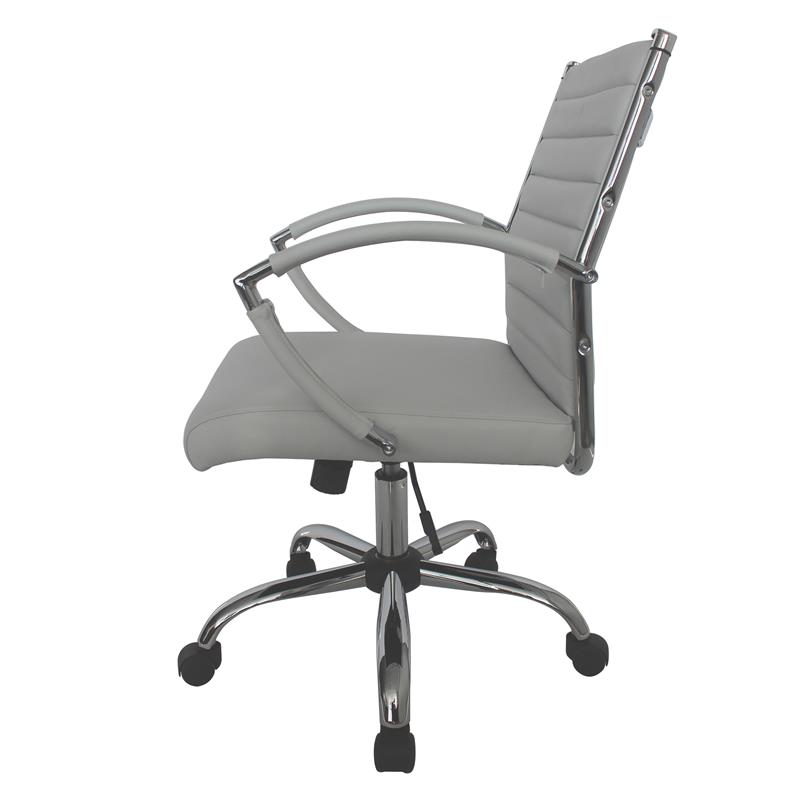 Furniture of America Damse Faux Leather Small Adjustable Office Chair in White