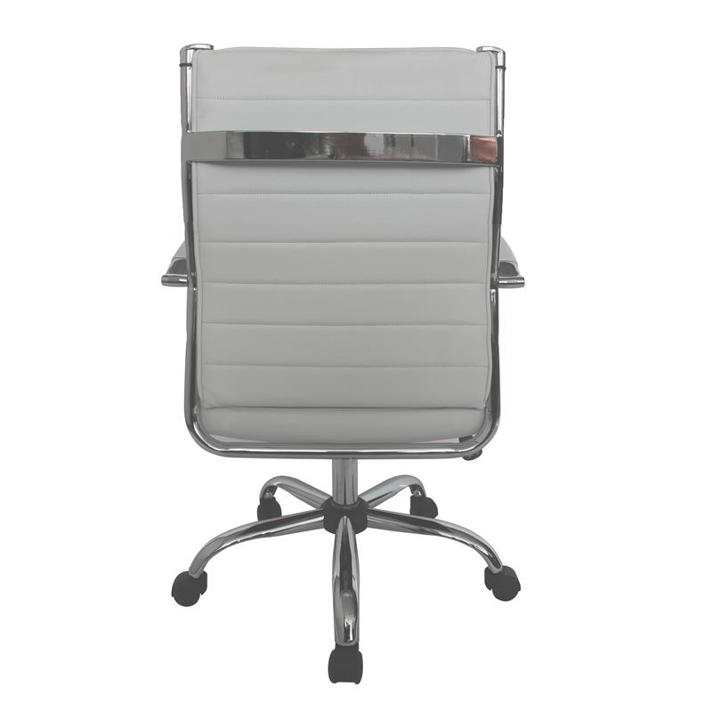 Furniture of America Damse Faux Leather Small Adjustable Office Chair in White