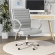 Furniture of America Damse Faux Leather Small Adjustable Office Chair in White