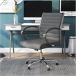 Furniture of America Damse Faux Leather Small Adjustable Office Chair in Gray