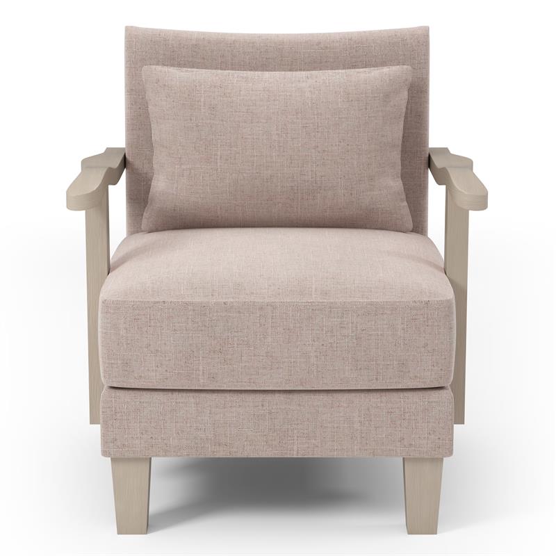 Furniture of America Ciela Fabric-Like Vinyl Cushioned Accent Chair in Beige