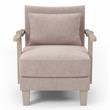Furniture of America Ciela Fabric-Like Vinyl Cushioned Accent Chair in Beige