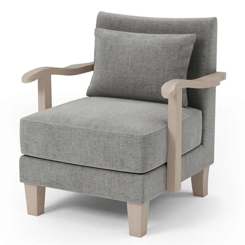 Furniture of America Ciela Faux Leather Cushioned Accent Chair in Gray