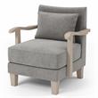Furniture of America Ciela Faux Leather Cushioned Accent Chair in Gray