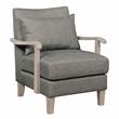 Furniture of America Ciela Faux Leather Cushioned Accent Chair in Gray