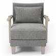 Furniture of America Ciela Faux Leather Cushioned Accent Chair in Gray