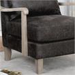 Furniture of America Ciela Faux Leather Cushioned Accent Chair in Dark Gray