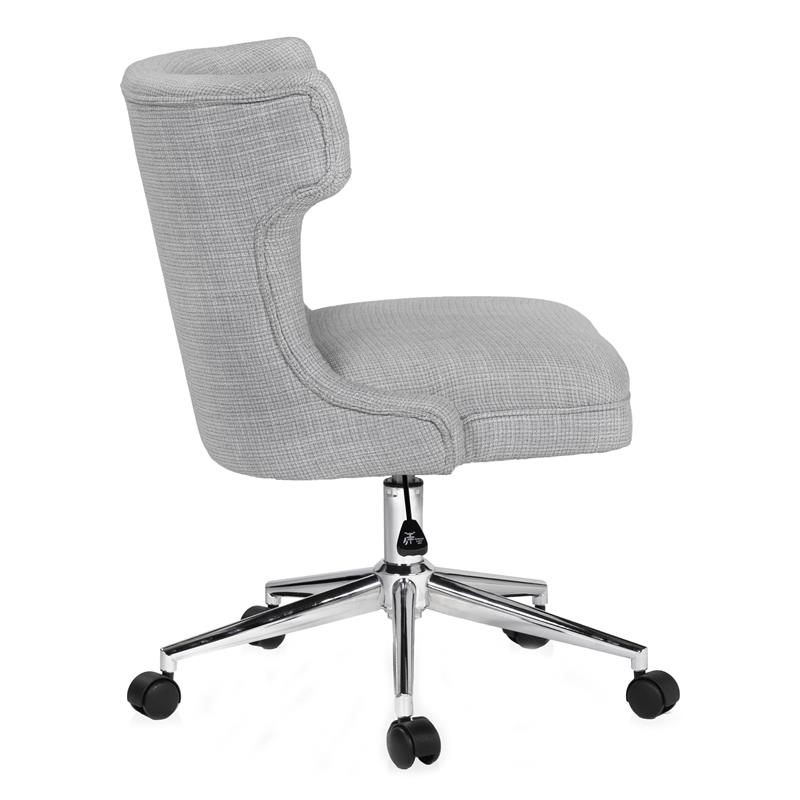 Furniture of America Nillicent Fabric Wing Back Office Chair in Light Gray