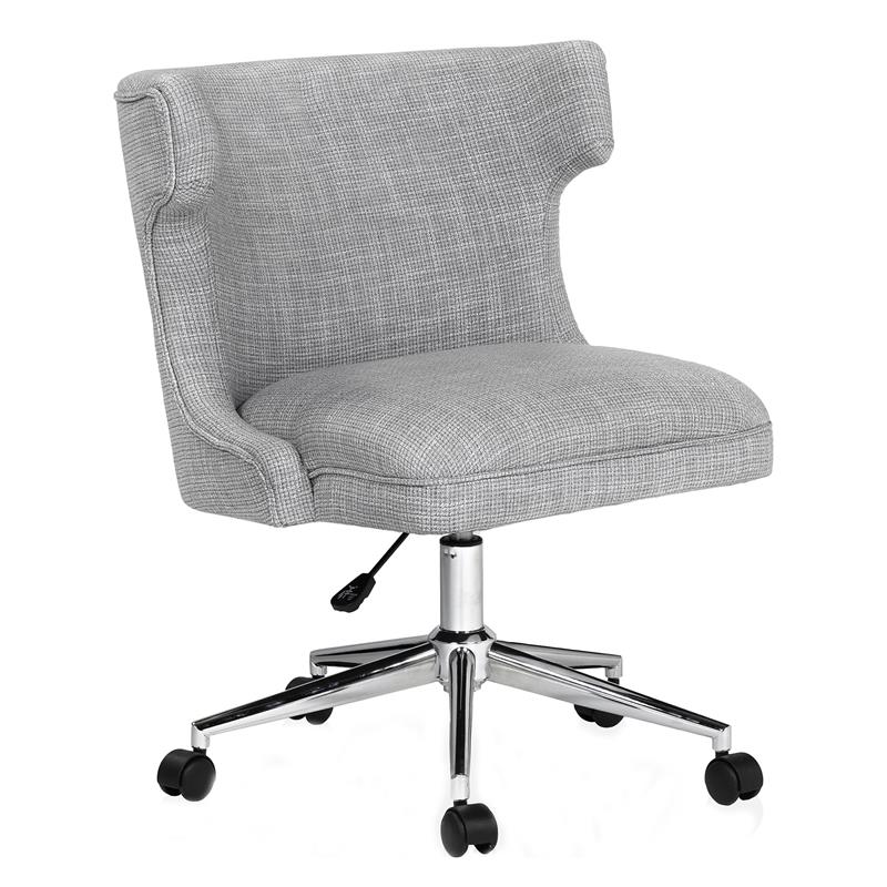 Furniture of America Nillicent Fabric Wing Back Office Chair in Light Gray