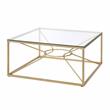 Furniture of America Cevelle Contemporary Glass Top Coffee Table in Gold