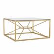 Furniture of America Cevelle Contemporary Glass Top Coffee Table in Gold