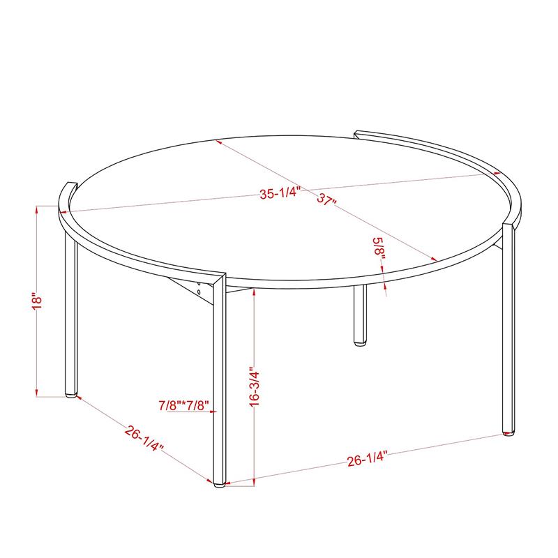Furniture of America Mordicai Metal Round Coffee Table in Light Gray