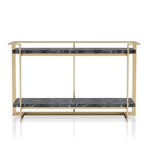 Furniture of America Meliman Contemporary Metal 1-Shelf Console Table in Gold