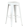 Furniture of America Ridlon Metal 30-Inch Bar Stool in White (Set of 2)