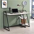 Furniture of America Sanue Metal Writing Desk with USB in Antique White