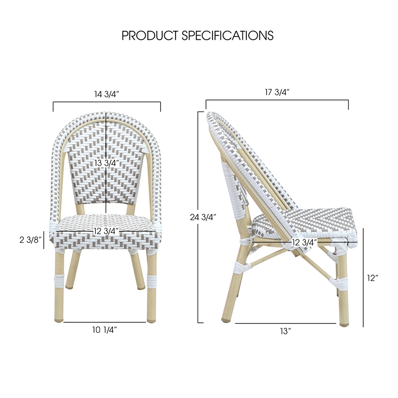 Furniture of America Dakie Aluminum 3pc Patio Chair and Table Set in Gray