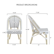 Furniture of America Dakie Aluminum 3pc Patio Chair and Table Set in Gray