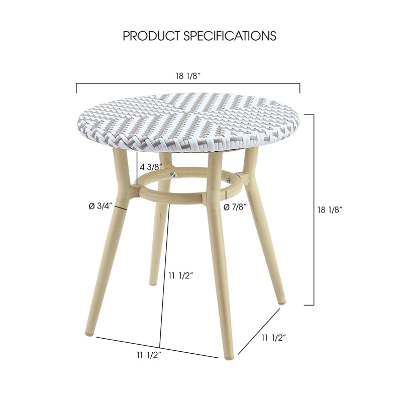 Furniture of America Dakie Aluminum 3pc Patio Chair and Table Set in Gray
