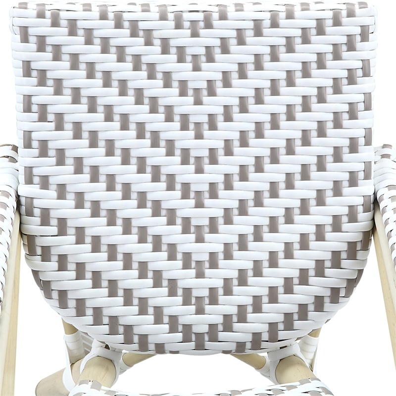 Furniture of America Dakie Aluminum 3pc Patio Chair and Table Set in Gray
