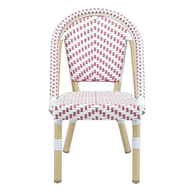Furniture of America Dakie Aluminum 3pc Patio Chair and Table Set in Pink