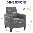 Furniture of America Ducee Transitional Fabric Push Back Chair in Gray