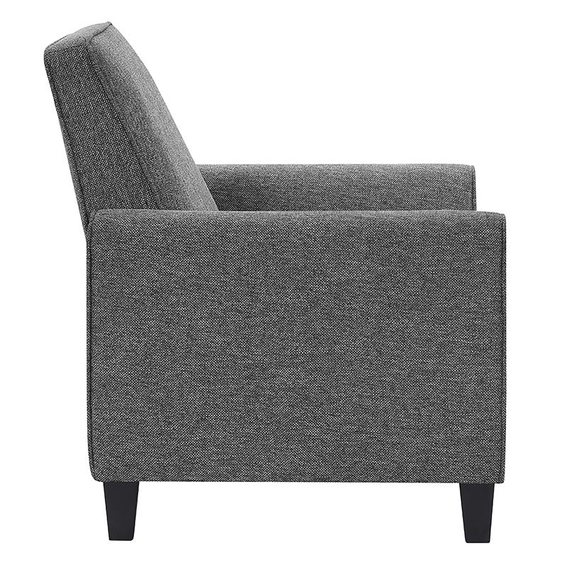 Furniture of America Ducee Transitional Fabric Push Back Chair in Gray