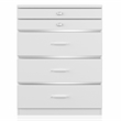 Furniture of America Lita Contemporary Wood Vanity Chest with Mirror in White