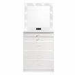 Furniture of America Lita Contemporary Wood Vanity Chest with Mirror in White