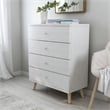 Furniture of America Pives Mid-Century Modern Wood 4-Drawer Chest in White