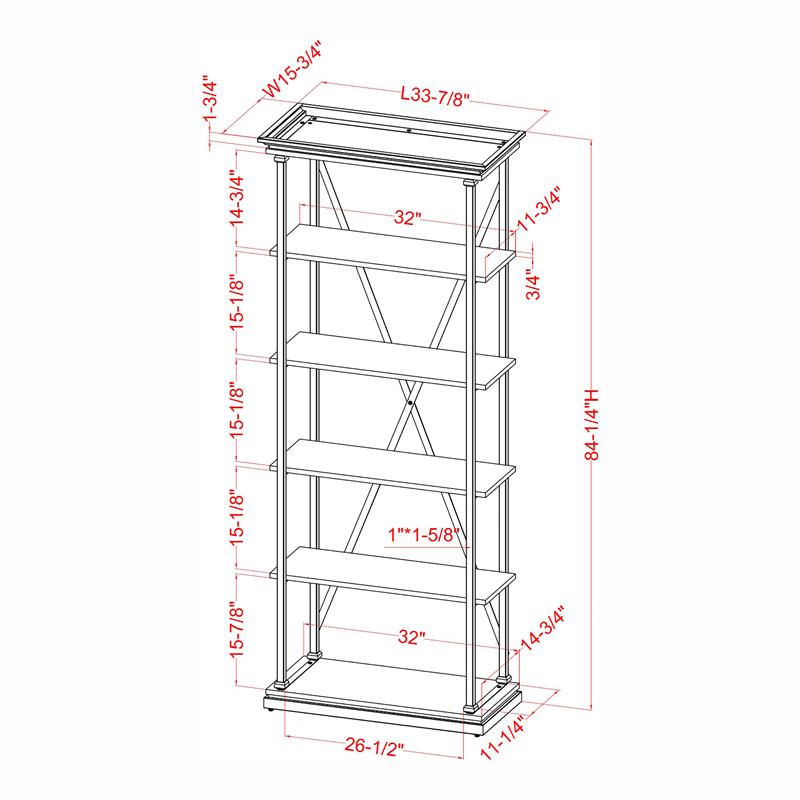 Furniture of America Drewden Metal 2pc Console Table and Bookcase Set in Blue