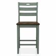 Furniture of America Elda Wood Counter Height Chair in Antique Green (Set of 2)