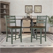 Furniture of America Elda Wood Counter Height Chair in Antique Green (Set of 2)