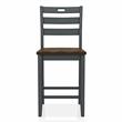 Furniture of America Elda Wood Counter Height Chair in Antique Gray (Set of 2)