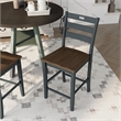 Furniture of America Elda Wood Counter Height Chair in Antique Gray (Set of 2)