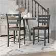 Furniture of America Elda Wood Counter Height Chair in Antique Gray (Set of 2)