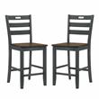 Furniture of America Elda Wood Counter Height Chair in Antique Gray (Set of 2)