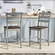 Furniture of America Elda Wood Counter Height Chair in Light Gray (Set of 2)