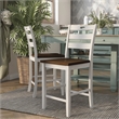 Furniture of America Elda Wood Counter Height Chair in Sea White (Set of 2)