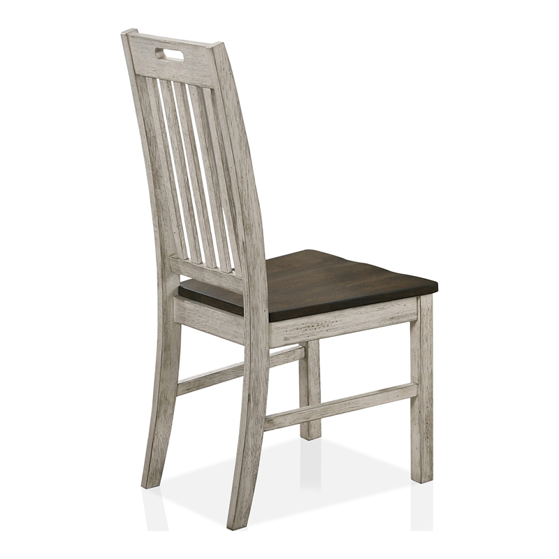 Furniture of America Kadda Wood Dining Chair in Antique White (Set of 2)