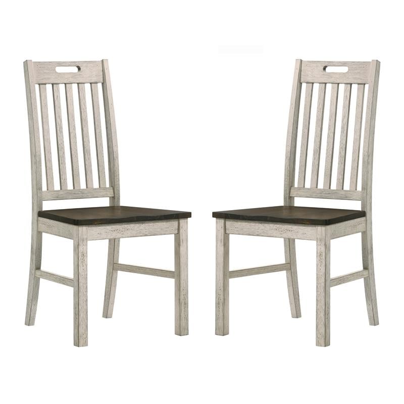 Furniture of America Kadda Wood Dining Chair in Antique White (Set of 2)